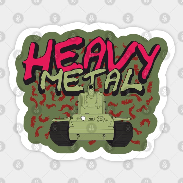Heavy Metal Russian KV-2 Tank Sticker by FAawRay
